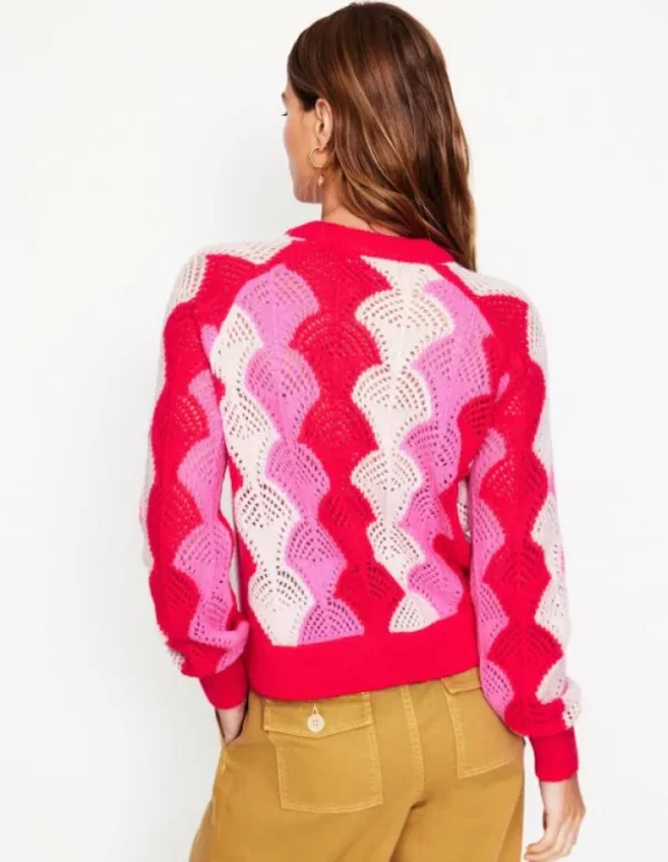 Outlet Boden Alice Flauschiger Raglanpullover-Mohnblumenrot/ Kreide/ Prickelndes Pink Mohnblumenrot/Kreide/PrickelndesPink