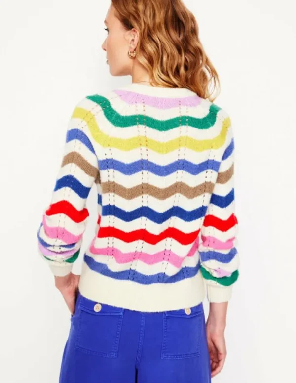 Clearance Boden Alice Flauschiger Raglanpullover- Regenbogen