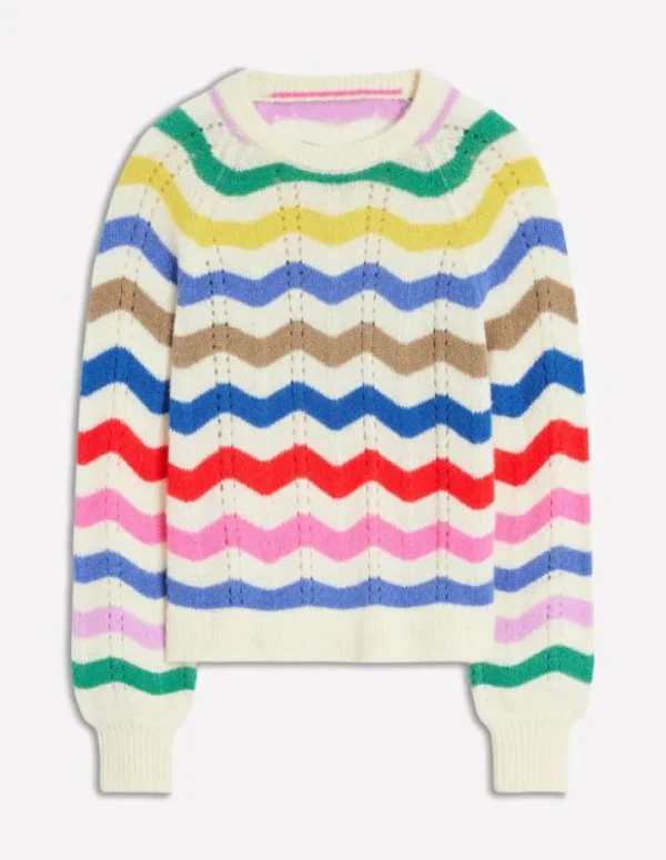 Clearance Boden Alice Flauschiger Raglanpullover- Regenbogen