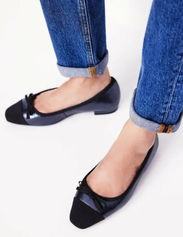 Flash Sale Boden Ballerinas mit Zehenkappe-Marineblau Geborstenes Leder MarineblauGeborstenesLeder