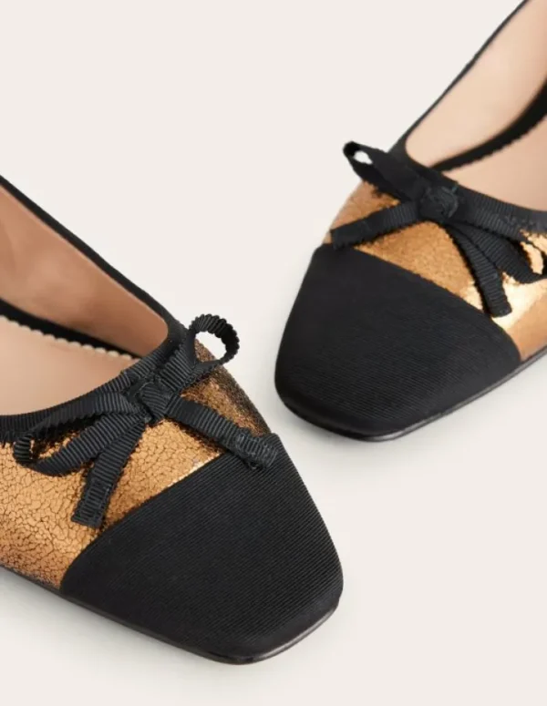 Outlet Boden Ballerinas mit Zehenkappe-Bronze Metallic Leder BronzeMetallicLeder