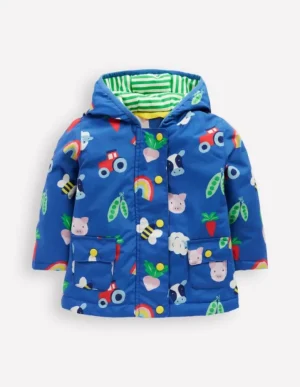 Sale Boden Bedruckte Regenjacke-Blau Regenbogen Farm BlauRegenbogenFarm