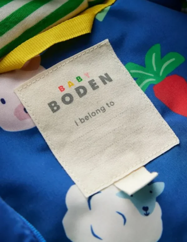 Sale Boden Bedruckte Regenjacke-Blau Regenbogen Farm BlauRegenbogenFarm