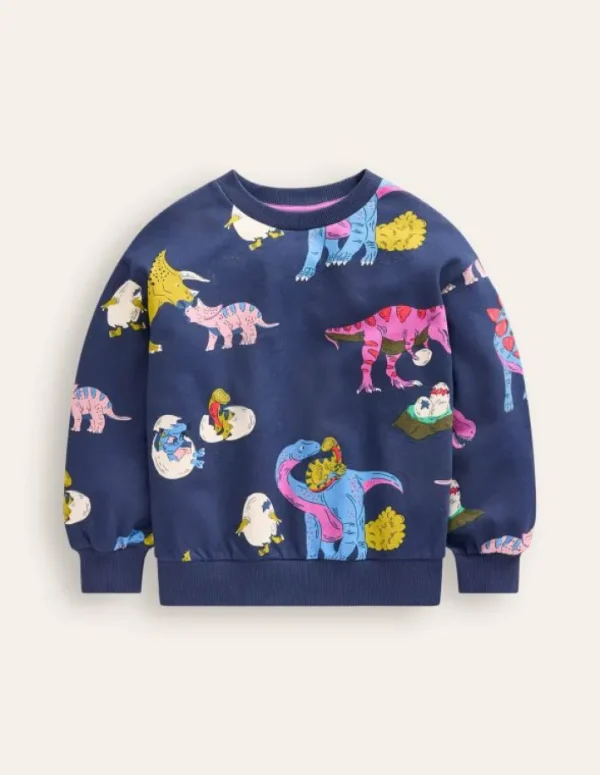 Outlet Boden Bedrucktes Sweatshirt-Bunt Dino-Familie BuntDino-Familie