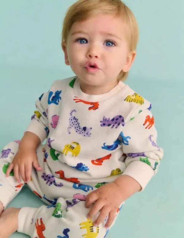 Cheap Boden Bedrucktes Sweatshirt-Bunt Regenbogen Tiere BuntRegenbogenTiere