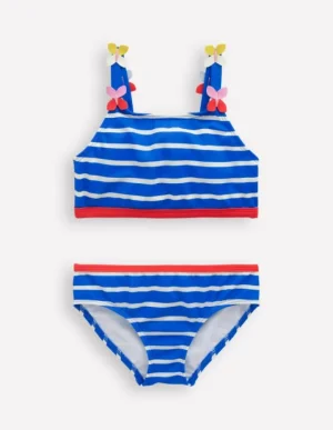 Flash Sale Boden Bikini mit Trägerapplikationen-Galerieblau Streifen Schmetterling GalerieblauStreifenSchmetterling