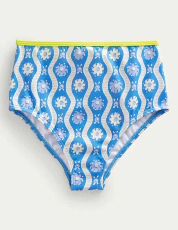 Flash Sale Boden Bikinihose mit hohem Bund-Penzance-Blau, Gänseblümchen/Wellen Penzance-Blau,Gänseblümchen/Wellen