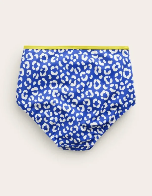 Fashion Boden Bikinihose mit hohem Bund-Blau Leopard BlauLeopard