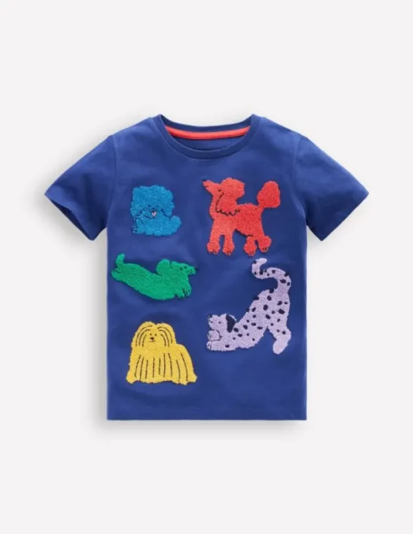 Discount Boden Bouclé-T-Shirt-Segelblau, Hunde Segelblau,Hunde