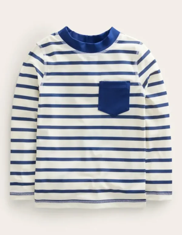 Discount Boden Breton-Badeshirt mit Sonnenschutz-Schuluniform-Marineblau/Naturweiß Gestreift Schuluniform-Marineblau/NaturweißGestreift