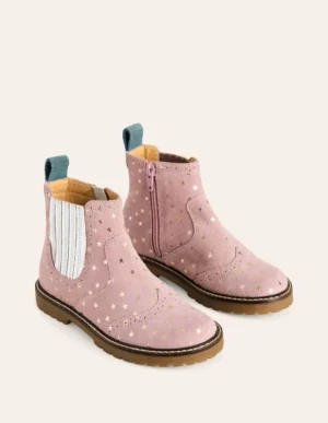 Store Boden Chelsea-Stiefel aus Leder-Kosmos-Rosa Sterne Kosmos-RosaSterne