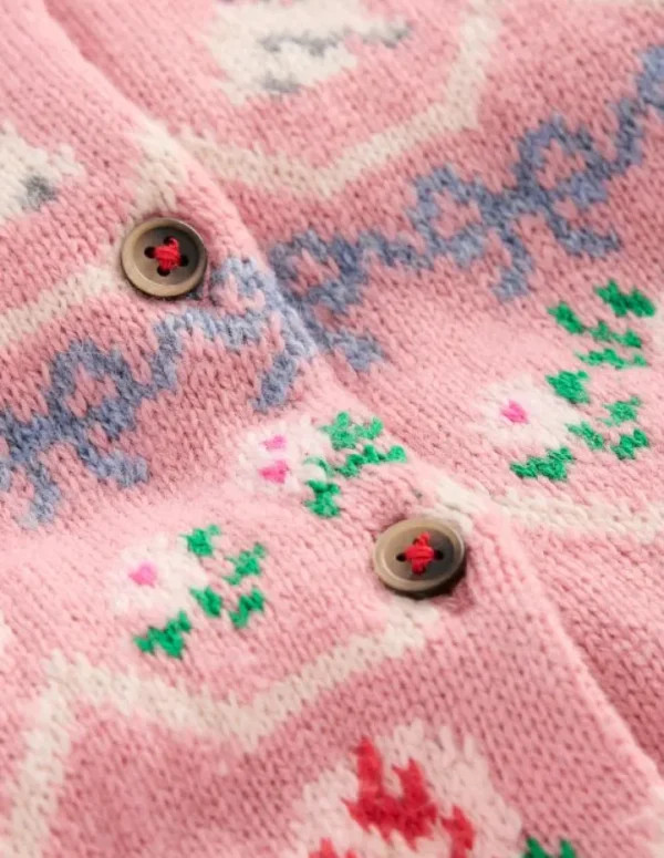 Discount Boden Edie Fair-Isle-Strickjacke-Vintage-Rosa, Herzen Vintage-Rosa,Herzen