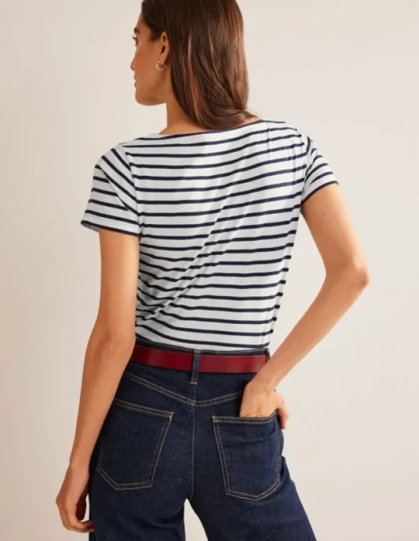 Best Sale Boden Ella Bretonshirt mit kurzen Ärmeln-Naturweiß, Marineblau Naturweiß,Marineblau