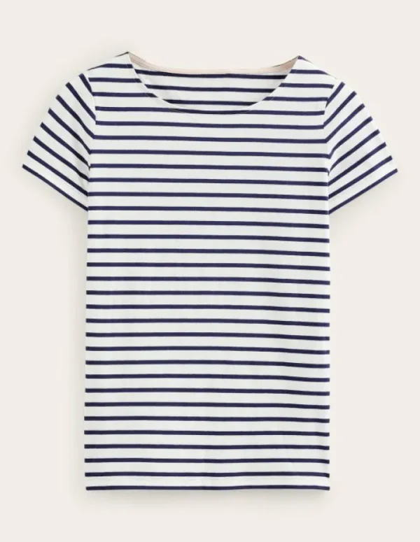 Best Sale Boden Ella Bretonshirt mit kurzen Ärmeln-Naturweiß, Marineblau Naturweiß,Marineblau