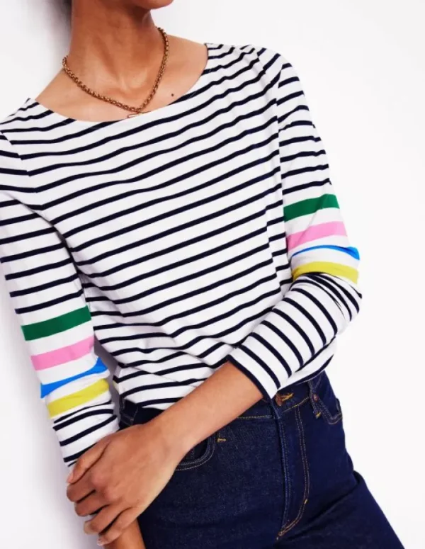 Best Sale Boden Ella Breton-Shirt mit langen Ärmeln-Naturweiß Bunt Platzierung auf den Ärmeln NaturweißBuntPlatzierungaufdenÄrmeln