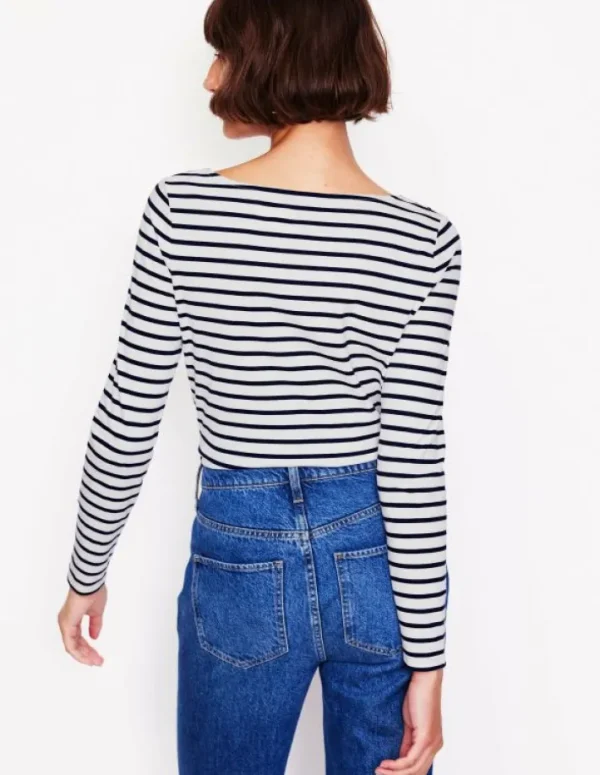 Cheap Boden Ella Breton-Shirt mit langen Ärmeln-Naturweiß, Marineblau, Falalala Naturweiß,Marineblau,Falalala