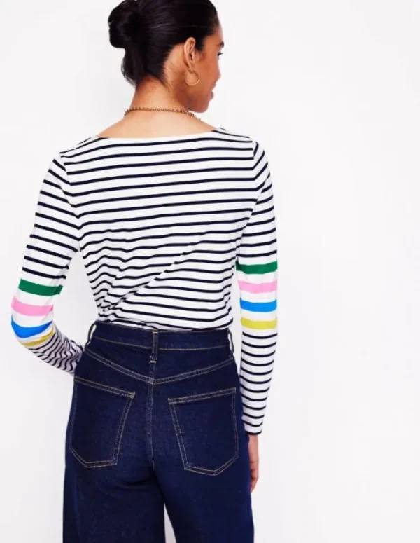 Best Sale Boden Ella Breton-Shirt mit langen Ärmeln-Naturweiß Bunt Platzierung auf den Ärmeln NaturweißBuntPlatzierungaufdenÄrmeln