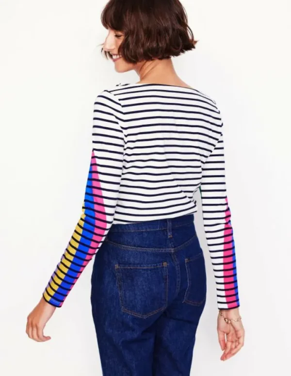 Fashion Boden Ella Breton-Shirt mit langen Ärmeln-Bretonshirt mit Regenbogen BretonshirtmitRegenbogen