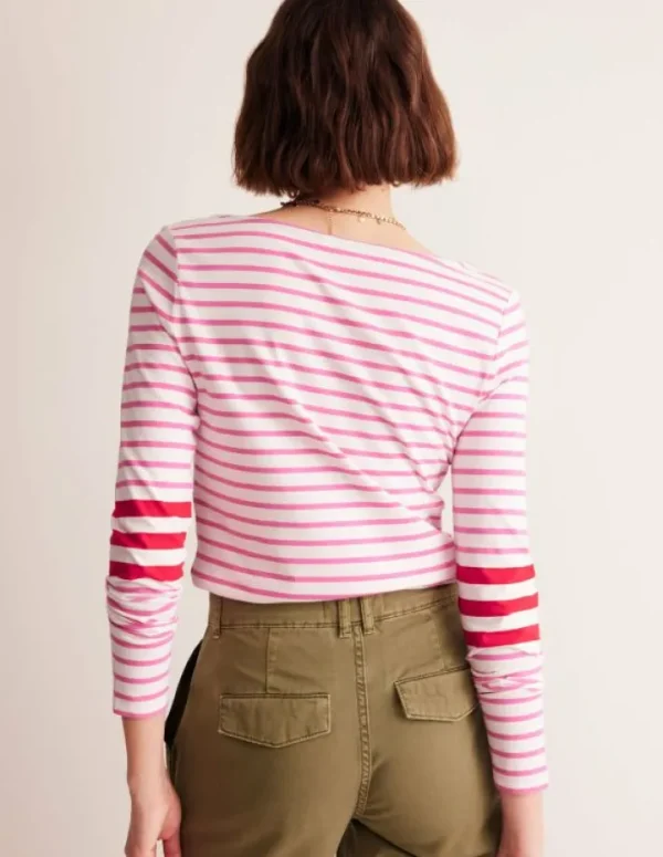 Best Sale Boden Ella Breton-Shirt mit langen Ärmeln-Naturweiß, Rot und Festliches Rosa Naturweiß,RotundFestlichesRosa