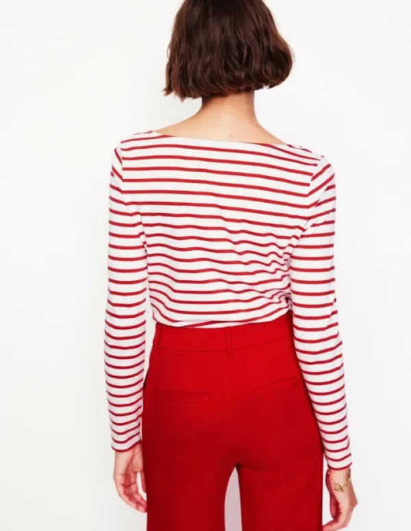 Shop Boden Ella Breton-Shirt mit langen Ärmeln-Rot, Rentier Gestreift Rot,RentierGestreift