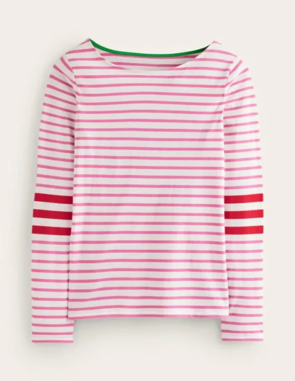 Best Sale Boden Ella Breton-Shirt mit langen Ärmeln-Naturweiß, Rot und Festliches Rosa Naturweiß,RotundFestlichesRosa