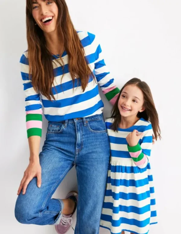 Flash Sale Boden Ella Breton-Shirt mit langen Ärmeln-Galerieblau, Smaragdgrüne Bündchen Galerieblau,SmaragdgrüneBündchen