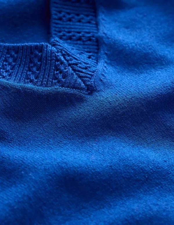 Cheap Boden Emilia Baumwollpullover mit V-Ausschnitt-Leuchtendes Blau LeuchtendesBlau