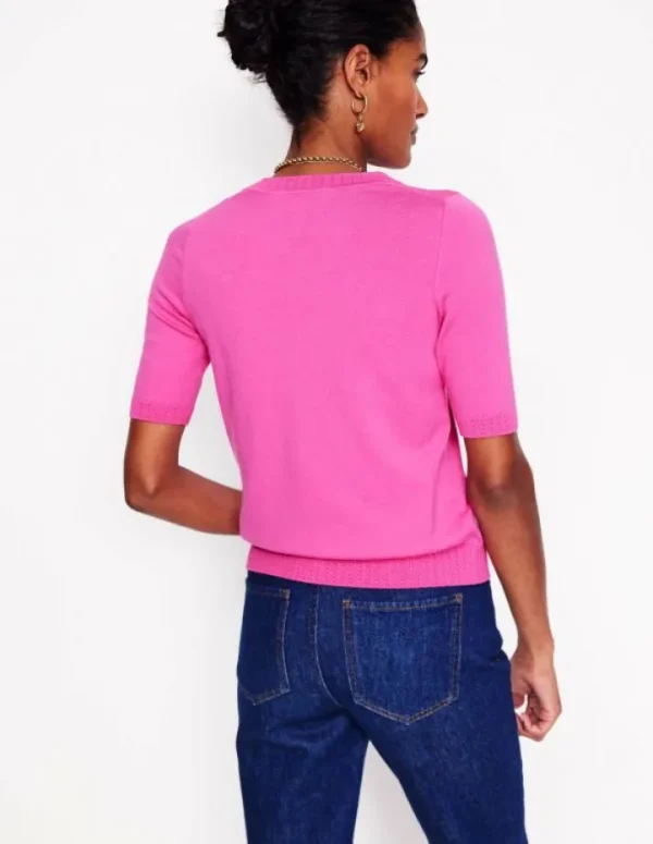 Fashion Boden Emilia Baumwoll-T-Shirt mit Rundhalsausschnitt- Rosa