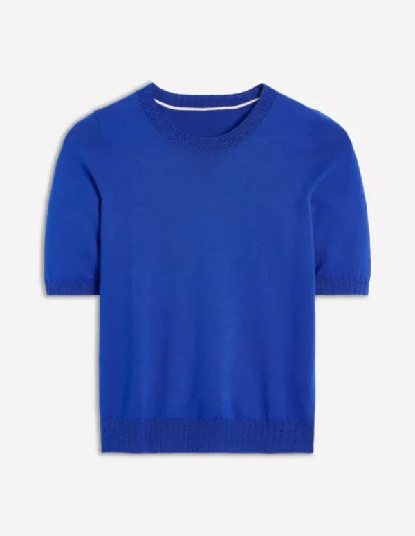 Store Boden Emilia Baumwoll-T-Shirt mit Rundhalsausschnitt-Leuchtendes Blau LeuchtendesBlau