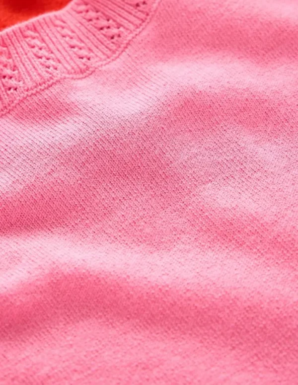 New Boden Emilia Baumwoll-T-Shirt mit Rundhalsausschnitt- Pink/Knallrot