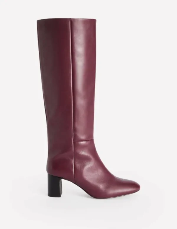 Discount Boden Erica Kniehohe Lederstiefel-Oxblood Leder OxbloodLeder