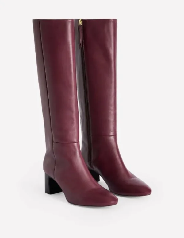 Discount Boden Erica Kniehohe Lederstiefel-Oxblood Leder OxbloodLeder