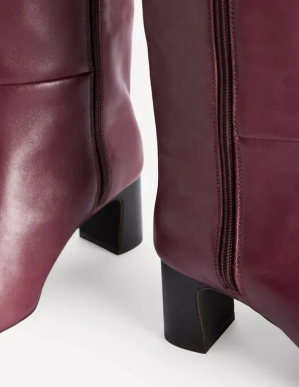 Discount Boden Erica Kniehohe Lederstiefel-Oxblood Leder OxbloodLeder