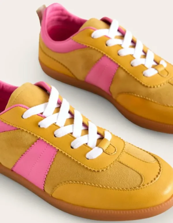 Shop Boden Erin Retro-Tennisschuhe- Gelb/Rosa