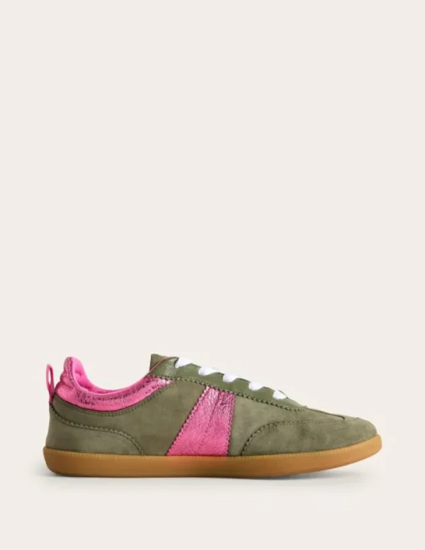 Outlet Boden Erin Retro-Tennisschuhe-Khaki/Leuchtendes Pink Khaki/LeuchtendesPink