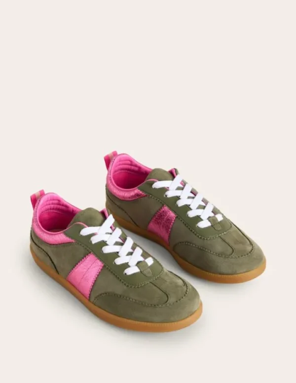 Outlet Boden Erin Retro-Tennisschuhe-Khaki/Leuchtendes Pink Khaki/LeuchtendesPink