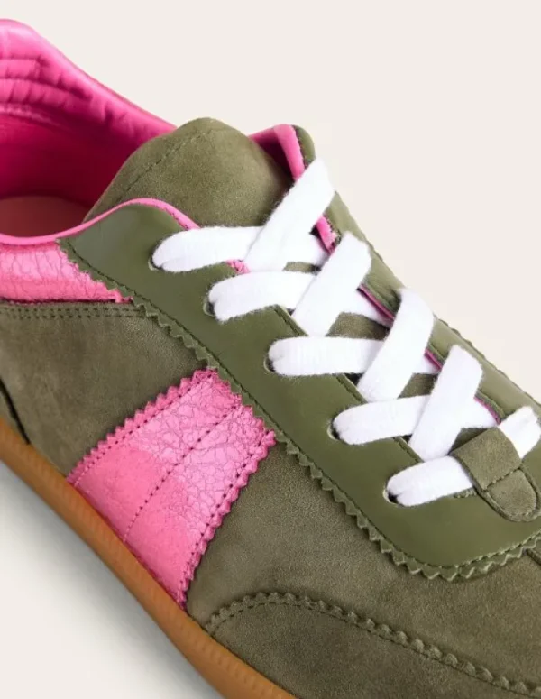 Outlet Boden Erin Retro-Tennisschuhe-Khaki/Leuchtendes Pink Khaki/LeuchtendesPink