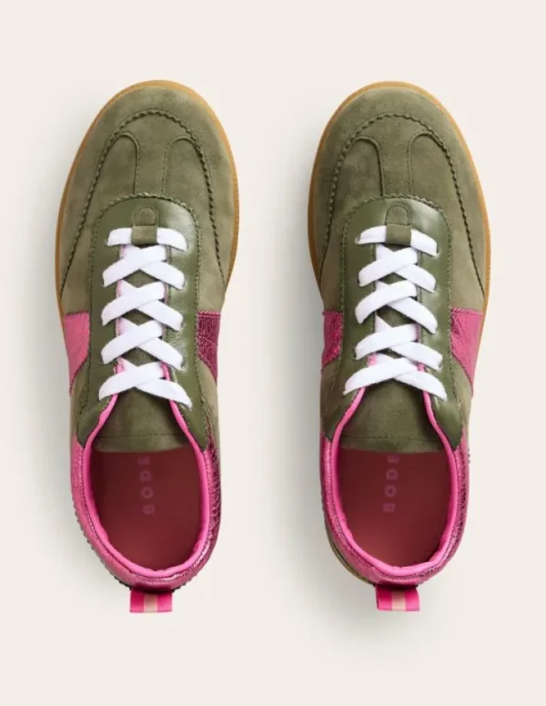 Outlet Boden Erin Retro-Tennisschuhe-Khaki/Leuchtendes Pink Khaki/LeuchtendesPink