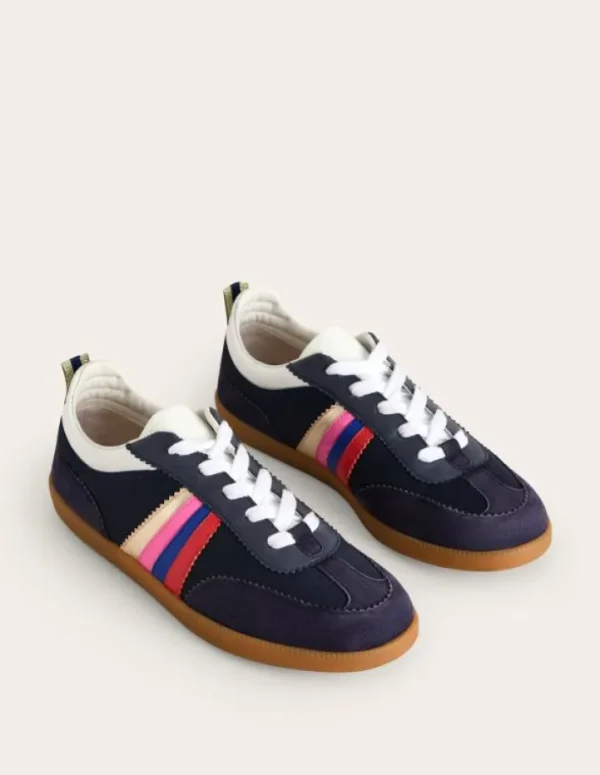 Outlet Boden Erin Retro-Tennisschuhe- Marineblau/Regenbogen