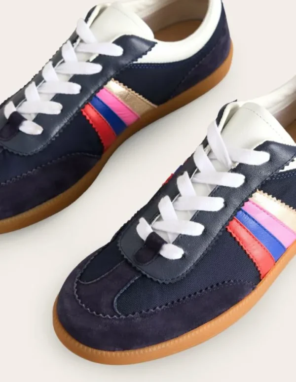 Outlet Boden Erin Retro-Tennisschuhe- Marineblau/Regenbogen