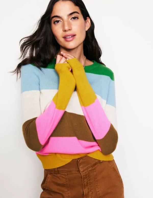 Cheap Boden Eva Kaschmirpullover mit Rundhalsausschnitt-Bunt, Regenbogen Bunt,Regenbogen