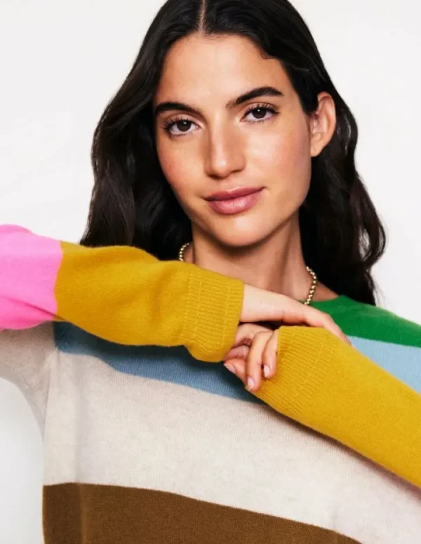 Cheap Boden Eva Kaschmirpullover mit Rundhalsausschnitt-Bunt, Regenbogen Bunt,Regenbogen