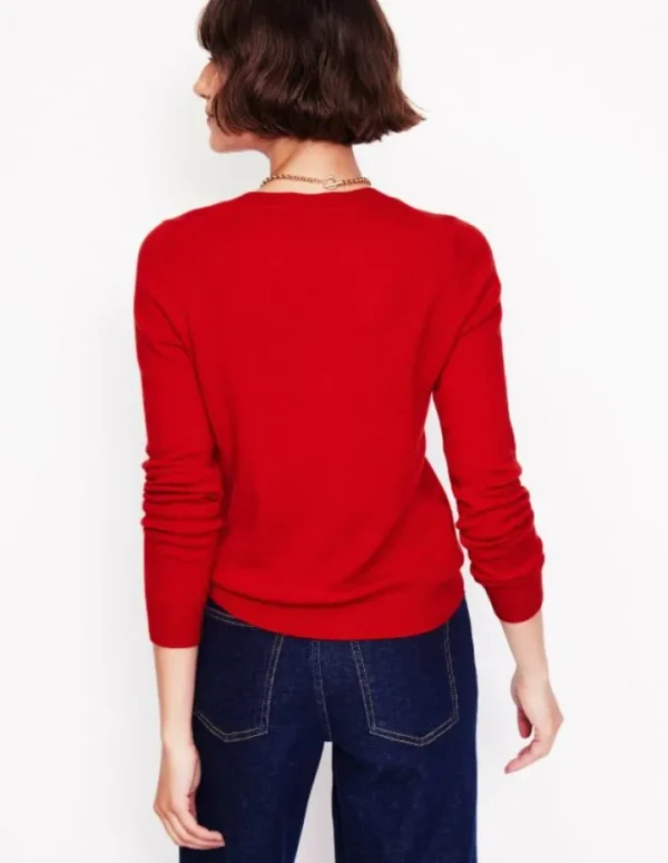 Best Sale Boden Eva Kaschmirpullover mit Rundhalsausschnitt- Rouge