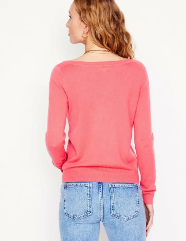 New Boden Eva Kaschmirpullover mit U-Boot-Ausschnitt- Azalee