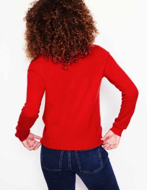 Cheap Boden Eva Kaschmirpullover mit V-Ausschnitt- Rouge-Rot