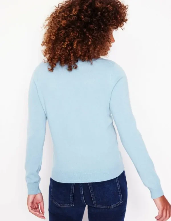 New Boden Eva Kaschmirpullover mit U-Boot-Ausschnitt- Turmalinblau