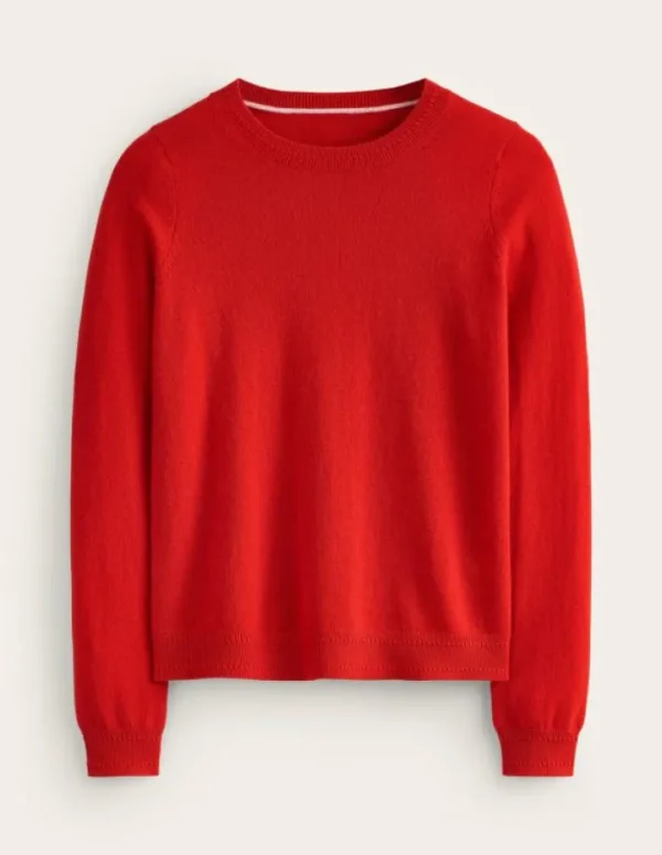 Best Sale Boden Eva Kaschmirpullover mit Rundhalsausschnitt- Rouge