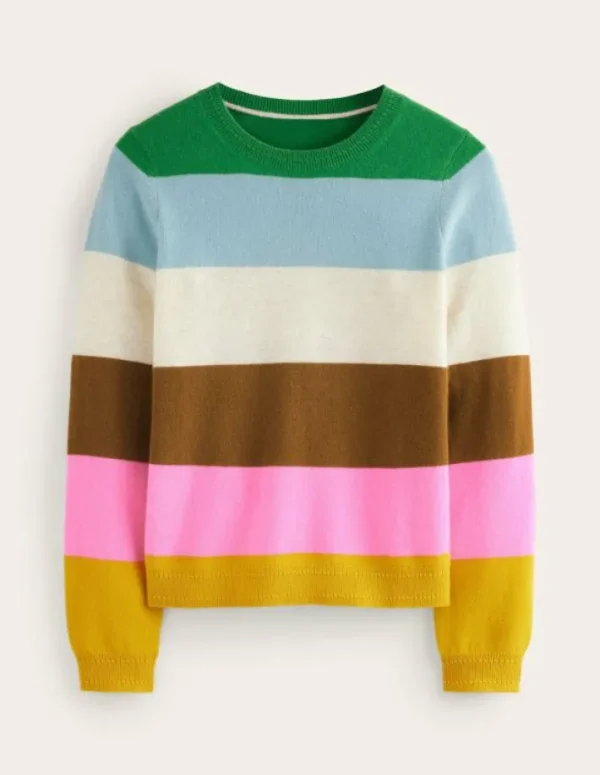 Cheap Boden Eva Kaschmirpullover mit Rundhalsausschnitt-Bunt, Regenbogen Bunt,Regenbogen