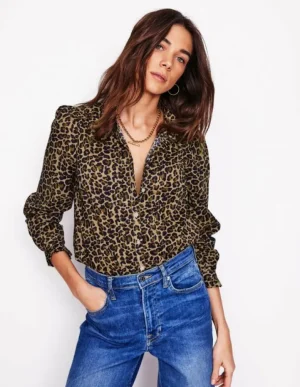 Flash Sale Boden Felicity Baumwollbluse-Kamelbraun, Gepard Pop Kamelbraun,GepardPop