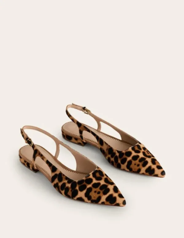 Online Boden Flache Slingback-Sandalen-Mohair, Leopardenmuster Mohair,Leopardenmuster